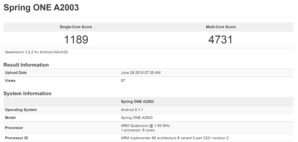 OnePlus 2 could sport 4 GB of RAM thanks to GeekBench3 score OnePlus 2 GeekBench3