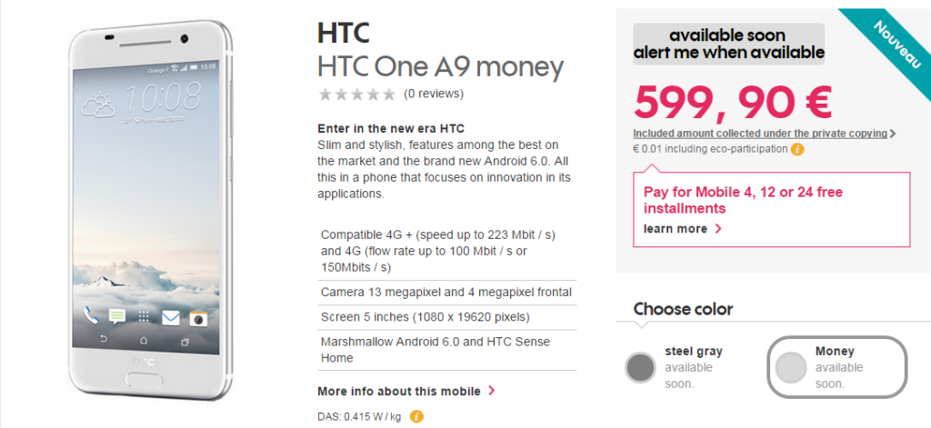 HTC One A9 Feature