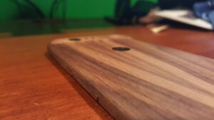 Nexus 6P Toast wooden cover button view