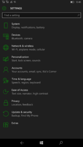 Lumia 950 XL theme settings