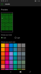 Lumia 950 XL theme picker