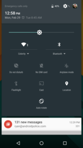 Android M quick settings
