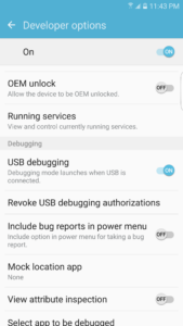 Galaxy S7 USB Debugging enabled