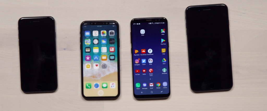 iPhone 8 compared to Galaxy S8