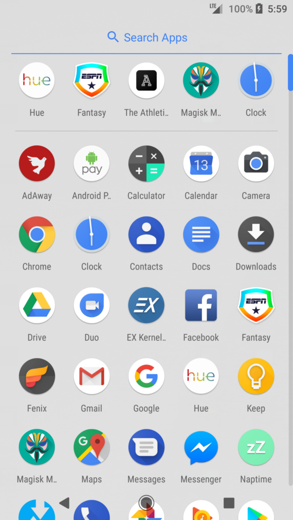 Pixel 2 Launcher app drawerr