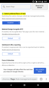Disable Chrome Custom Tabs Flags 2