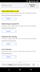 Disable Chrome Custom Tabs Flags 1