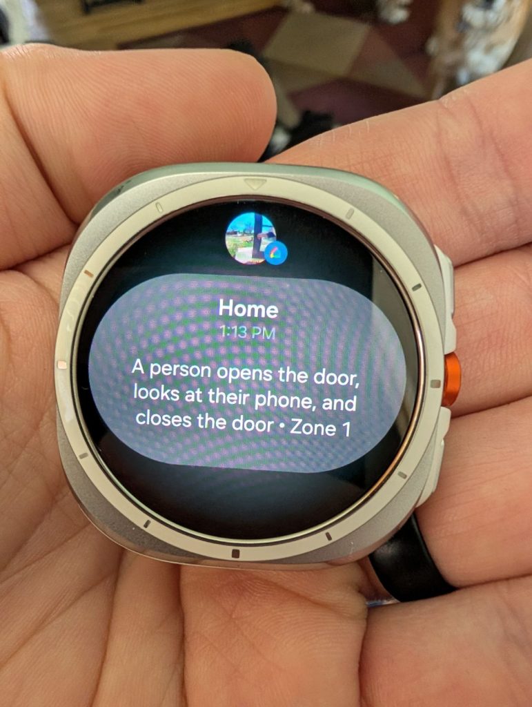 Galaxy Watch Ultra Google Home Camera Notification