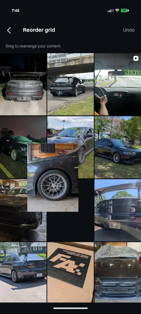 Instagram Reorder Example