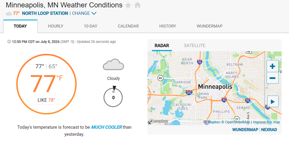 Weather Underground Current Conditions